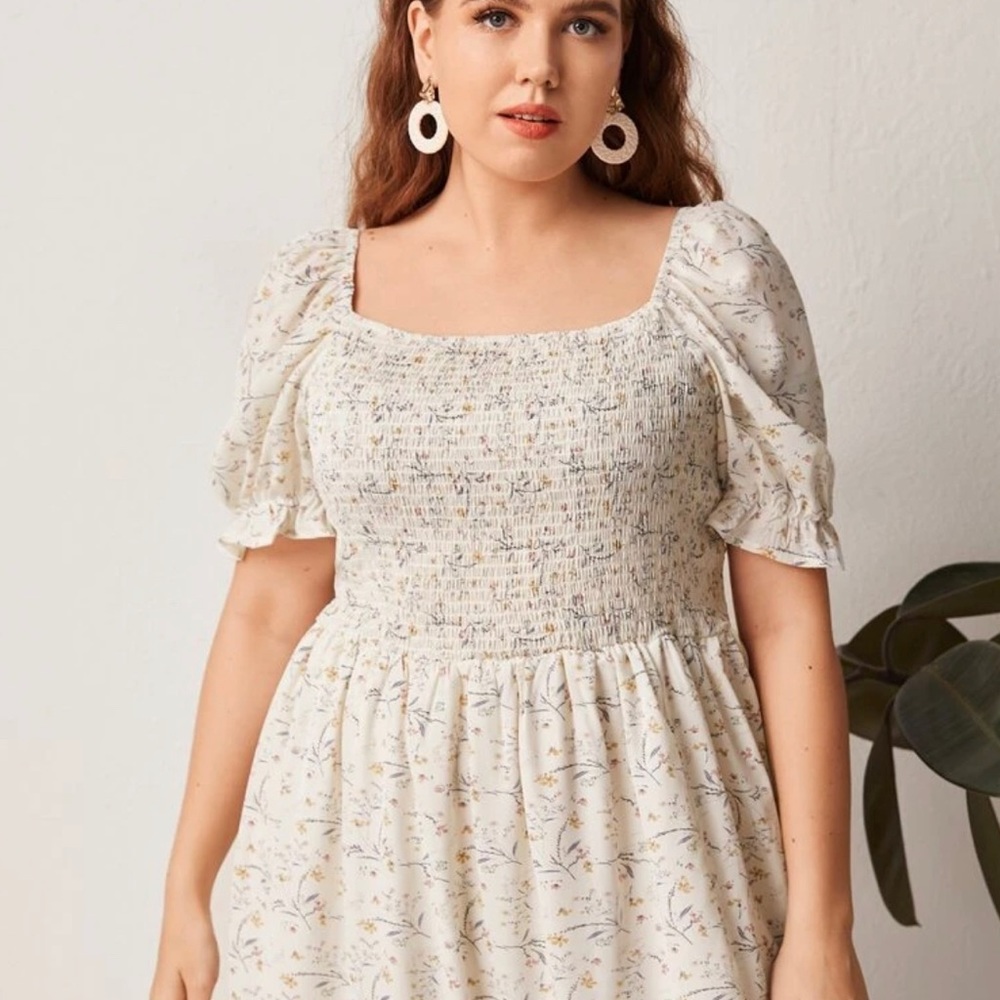 Floral Split thigh A-line dress